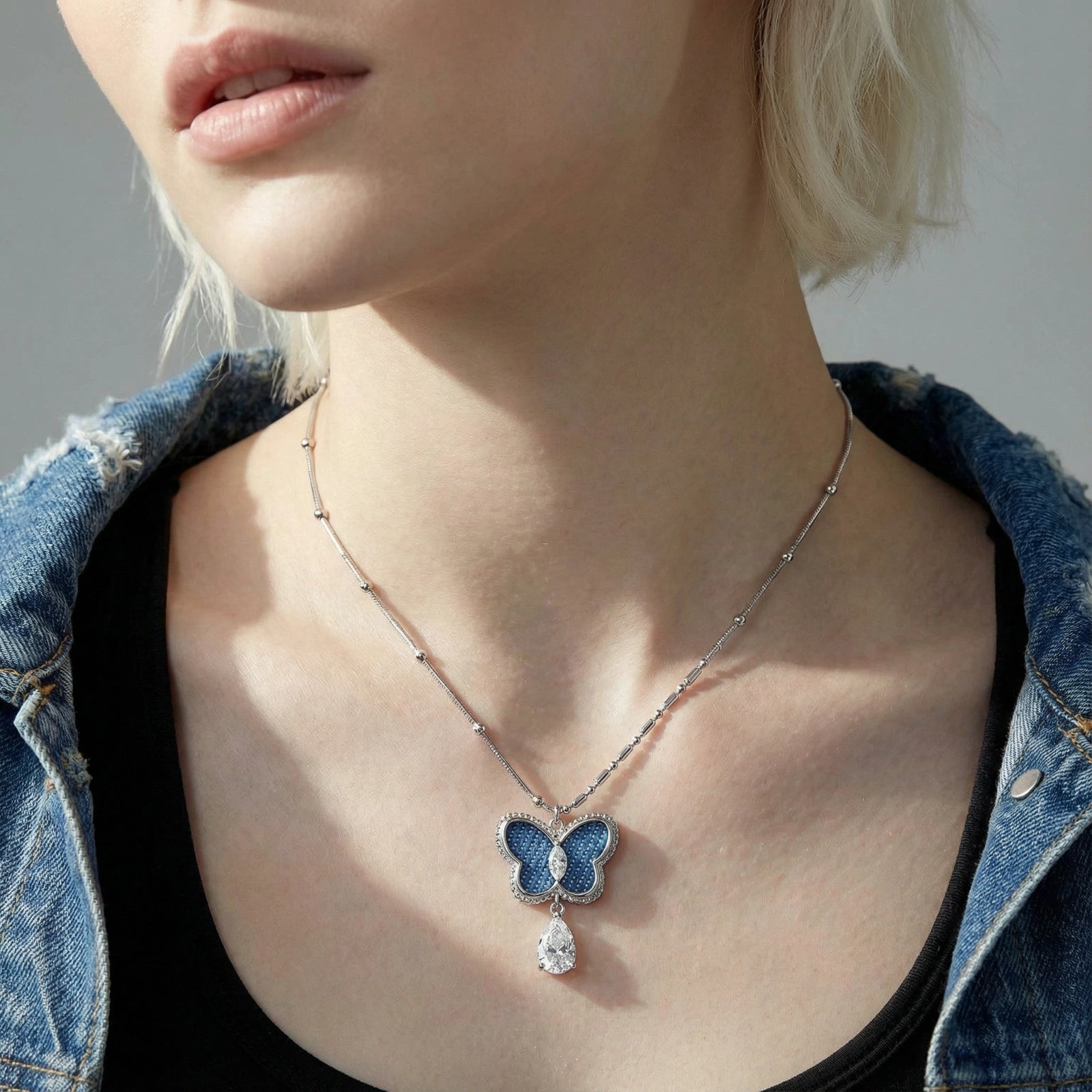 Azure Dream Butterfly Necklace